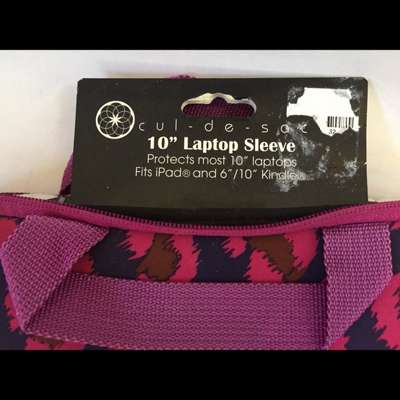 10 INCH LAPTOP SLEEVE BLUE PINK PURPLE CUL DE SAC - Picture 3 of 8